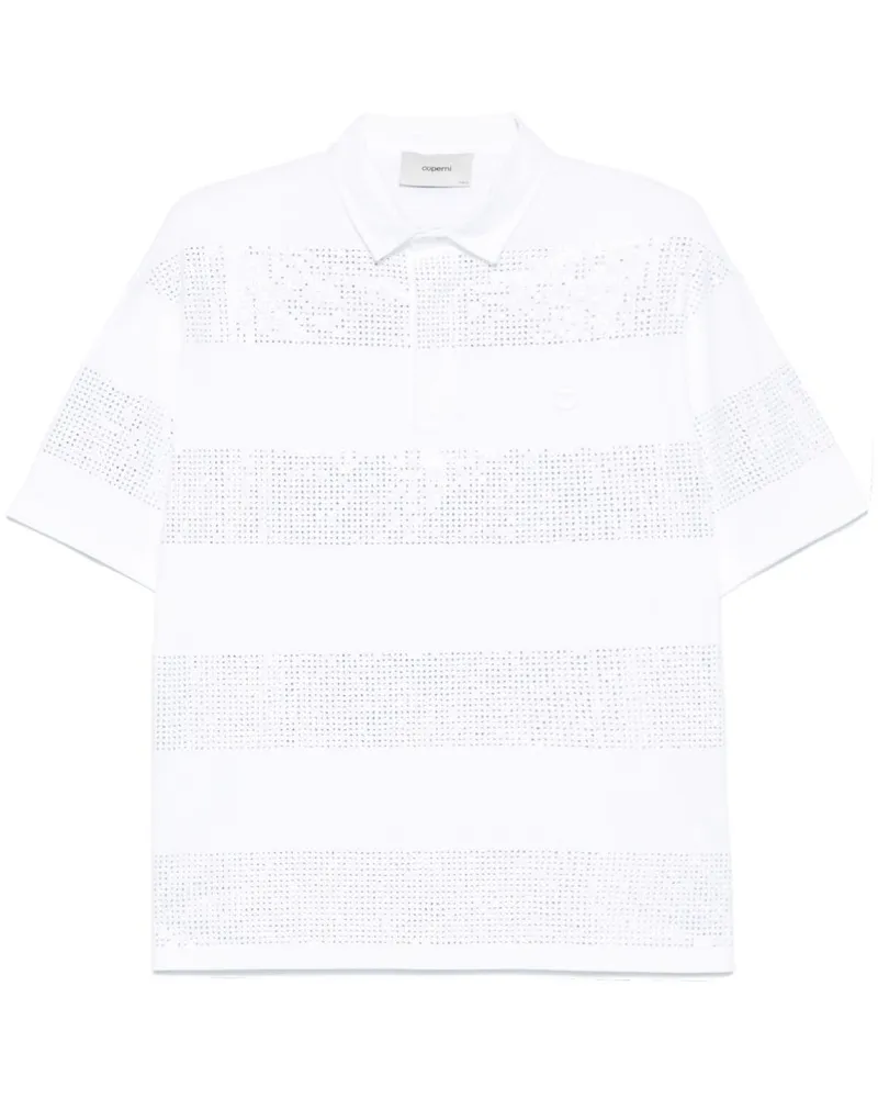 COPERNI Poloshirt mit Kristallen - Weiß Weiß