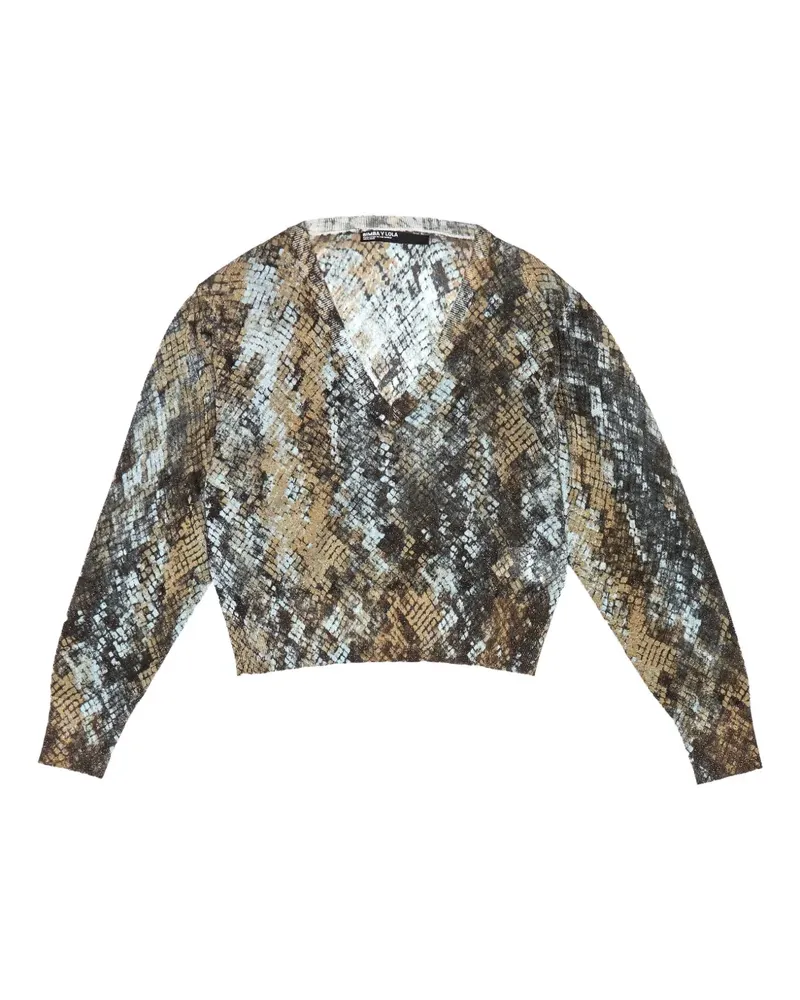 BIMBA Y LOLA snake-print V-neck sweater - Grün Grün