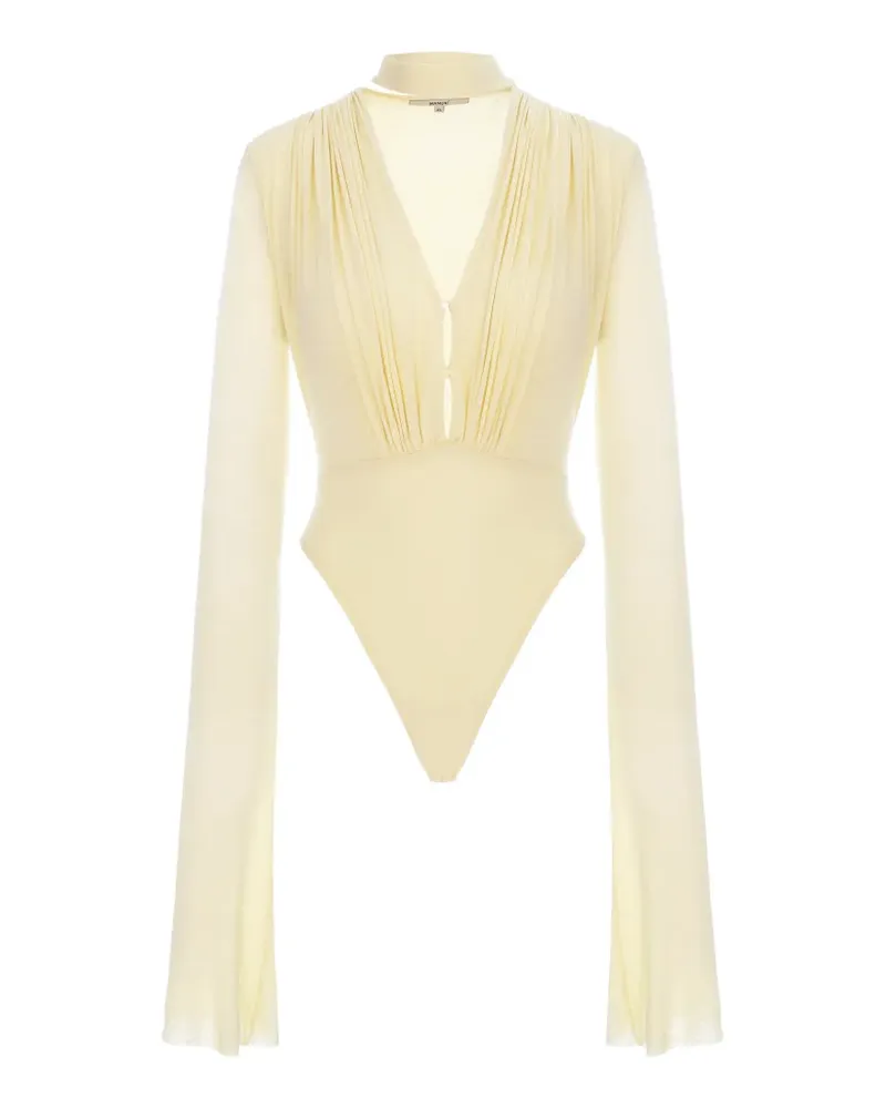 MANURÍ Suki pleated-panel bodysuit - Gelb Gelb