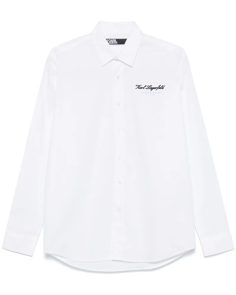 Karl Lagerfeld Hemd mit vorstehendem Logo - Weiß Weiß