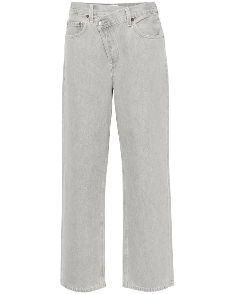 AGOLDE Criss Cross Straight-Leg-Jeans Grey