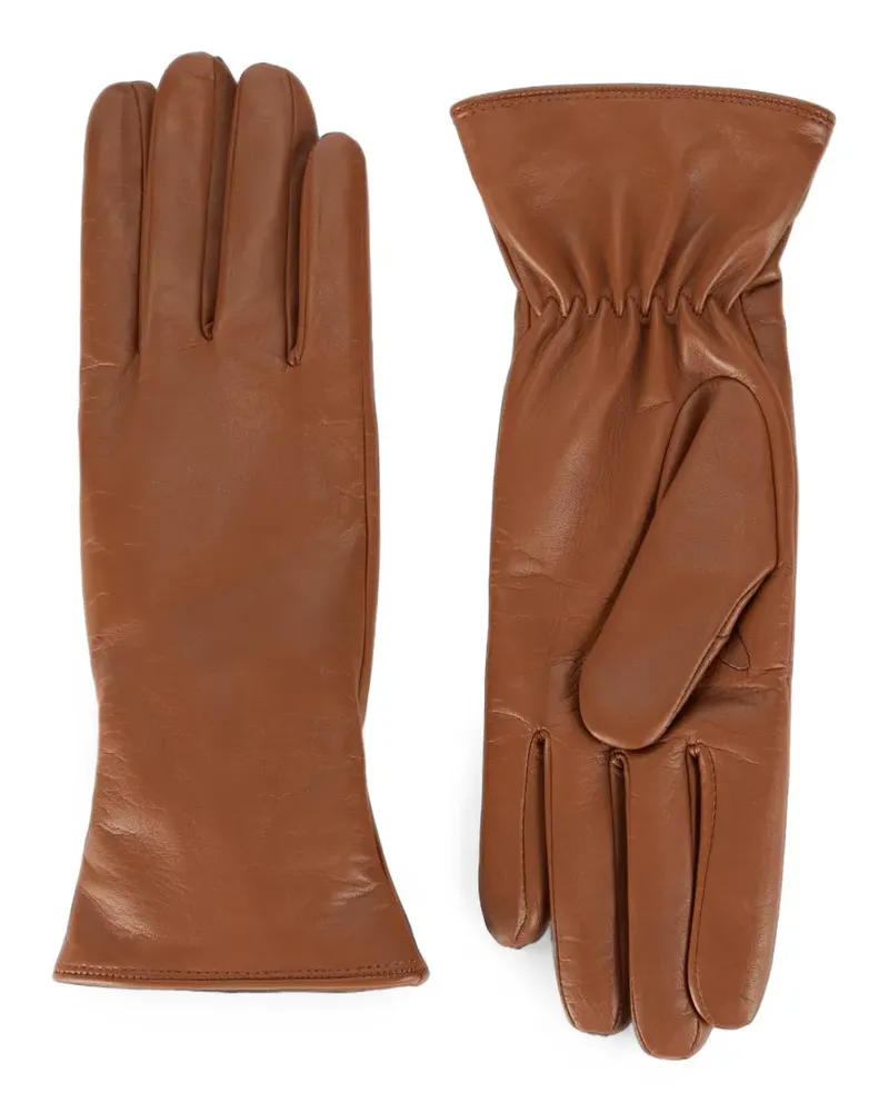 Elisabetta Franchi nappa leather gloves - Braun Braun