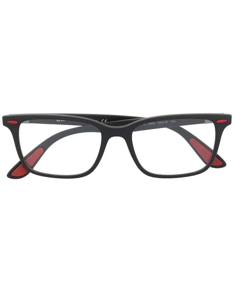 Ray Ban Eckige Ferrari Brille - Schwarz Schwarz