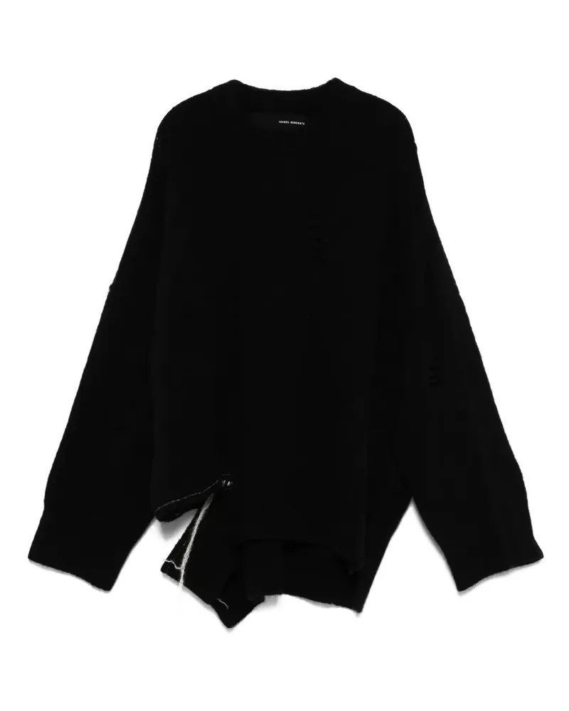 Isabel Benenato Pullover im Distressed-Look - Schwarz Schwarz