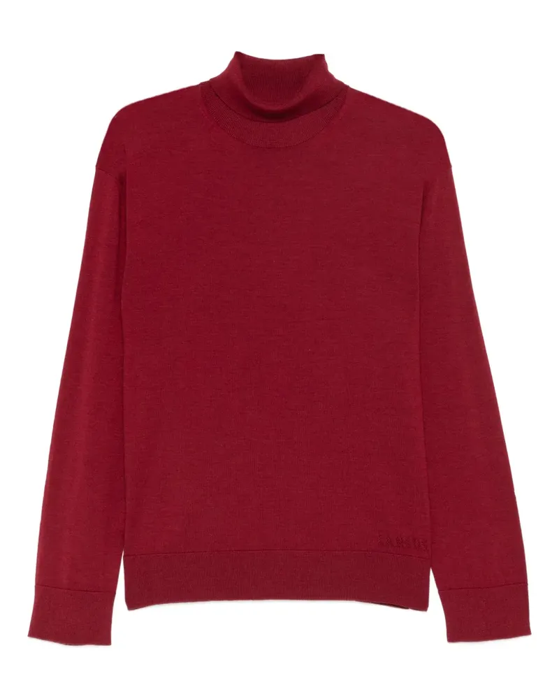 Laneus Rollkragenpullover mit Logo - Rot Rot