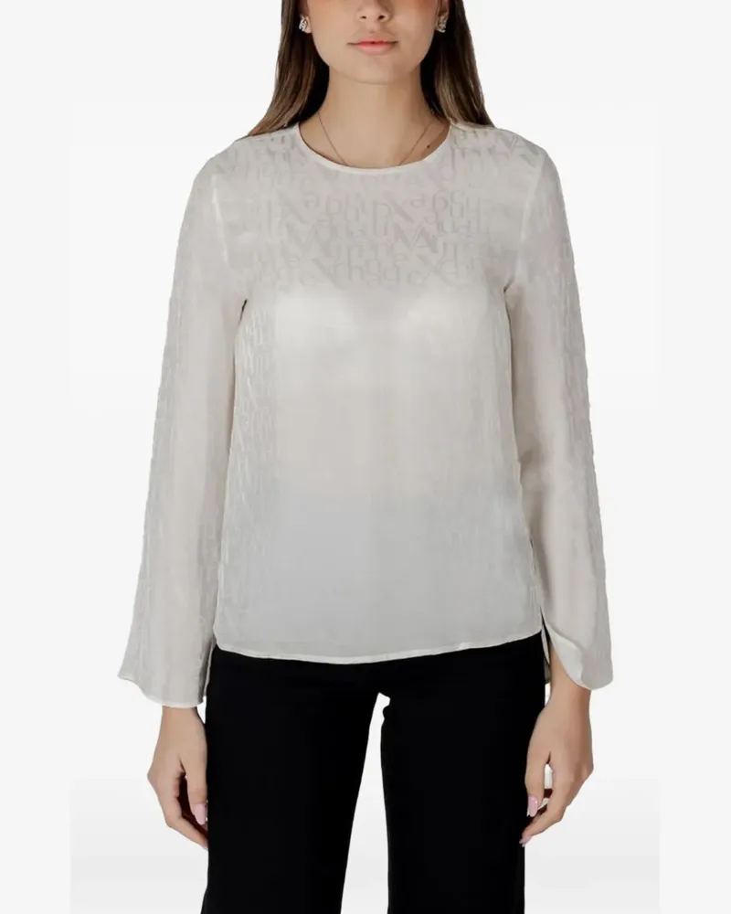 Armani Exchange embossed-logo blouse - Nude Nude