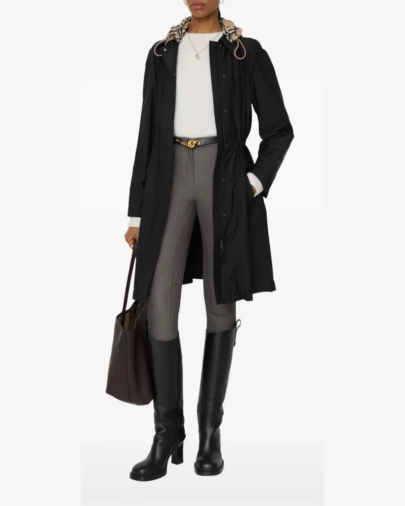Burberry detachable-hood Equestrian Knight parka - Schwarz Schwarz