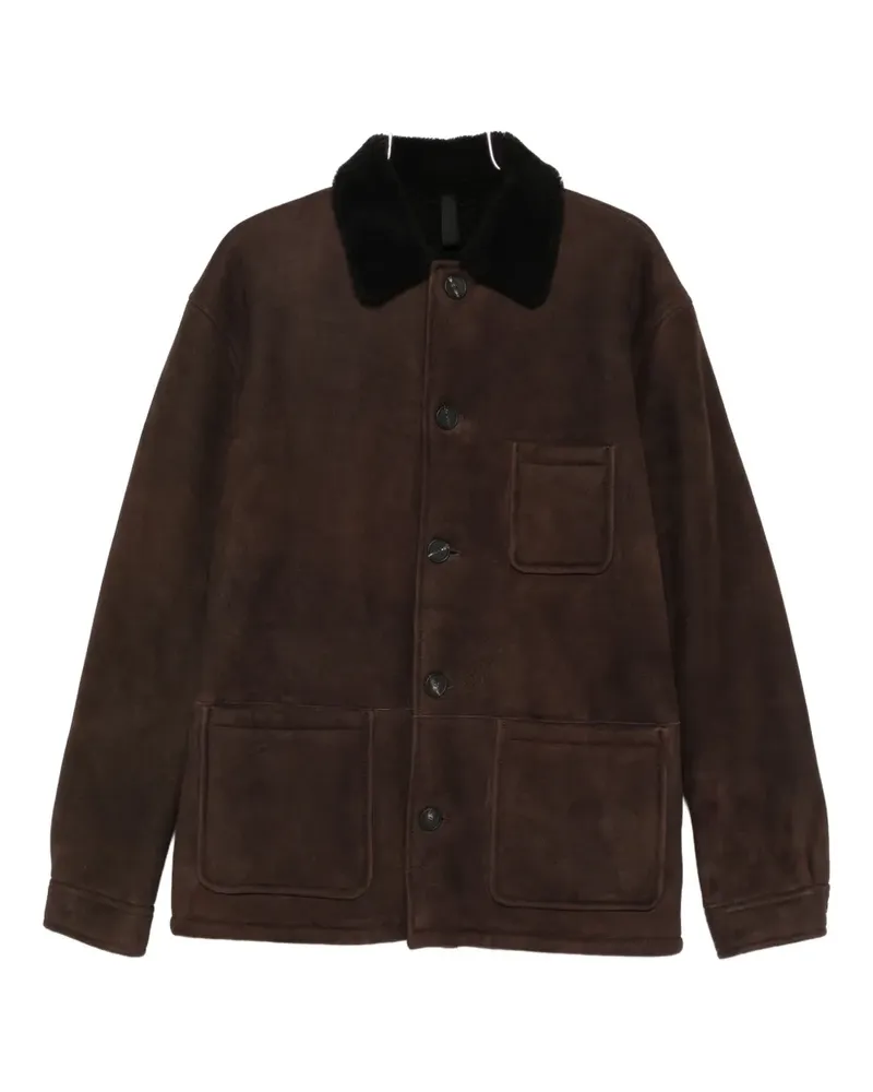 Tagliatore fur collar pocket coat - Braun Braun