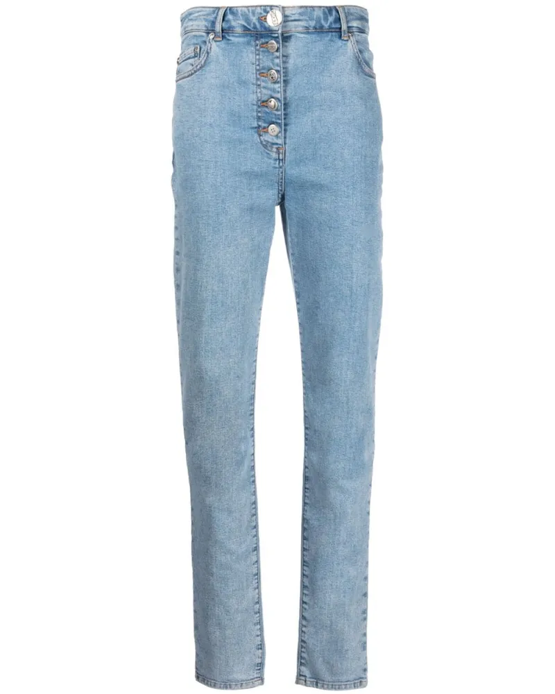 Moschino Schmale High-Rise-Jeans - Blau Blau