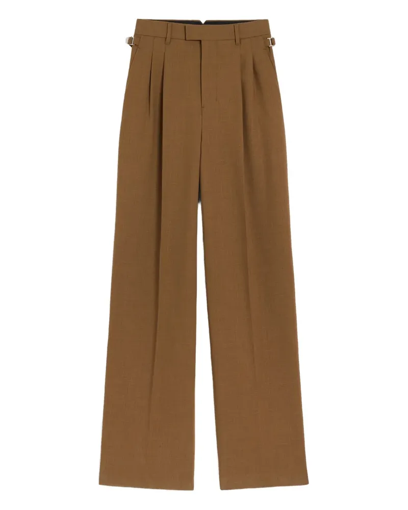 AMI Paris Wide-Leg-Hose mit Bundfalten - Braun Braun