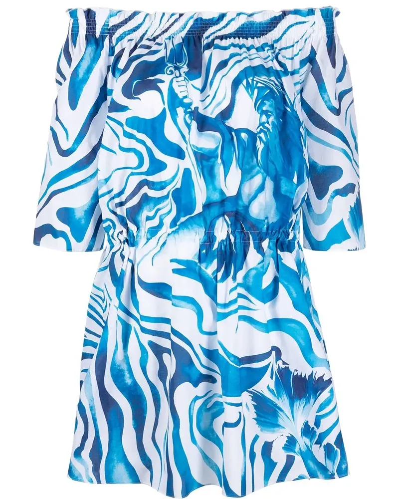 Alberta Ferretti Kleid mit abstraktem Print - Blau Blau