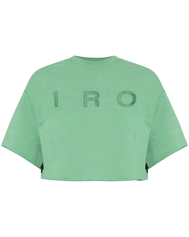 IRO Cropped-T-Shirt mit Logo Grün