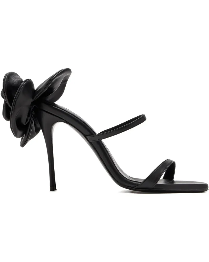 Magda Butrym Sandalen mit Blumenapplikation 105mm - Schwarz Schwarz
