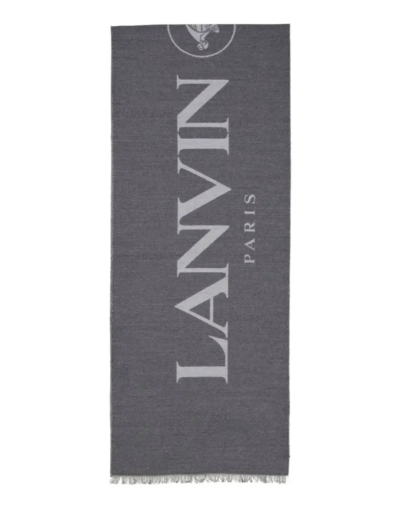 Lanvin logo-print silk scarf - Grau Grau