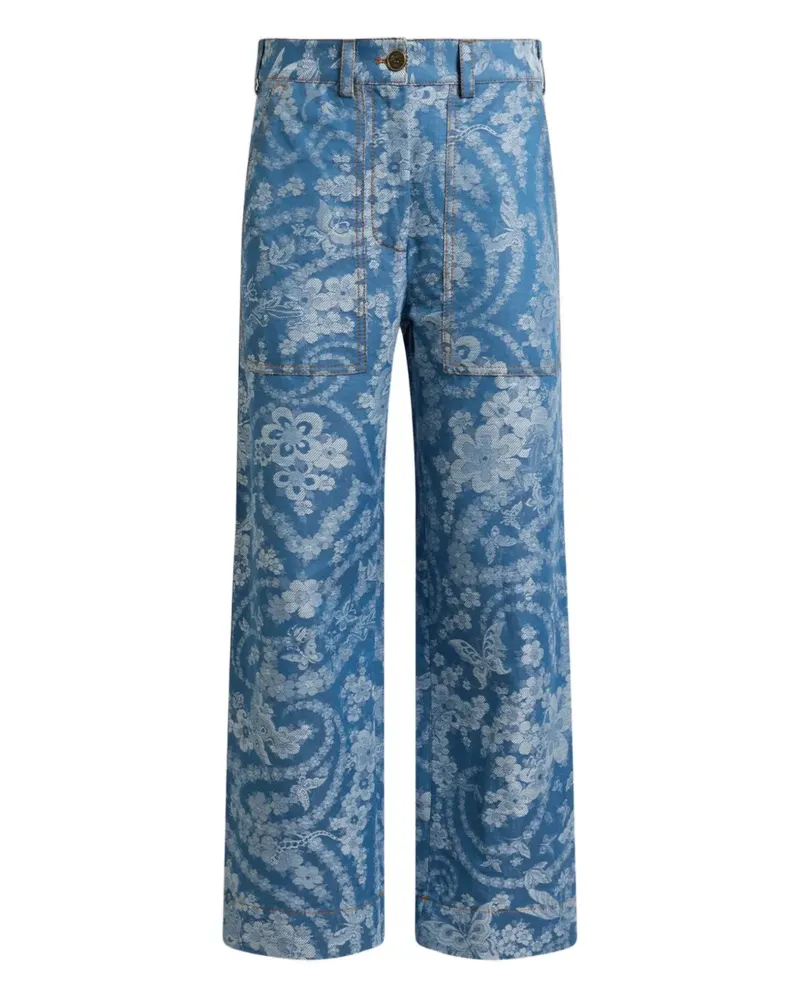 Etro Hose mit Jacquardmuster - Blau Blau