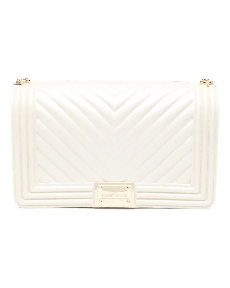 MARC ELLIS medium Flat 27 chevron-quilted shoulder bag - Nude Nude