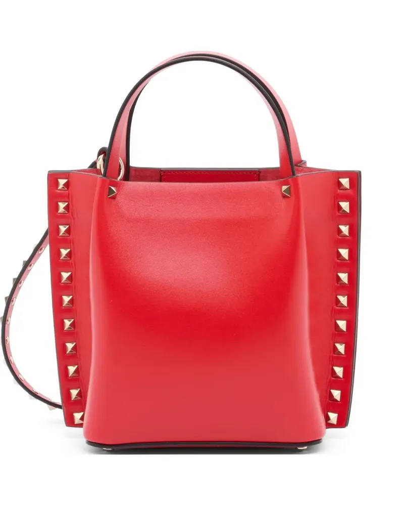 Valentino Garavani Rockstud small calfskin shopping bag - Rot Rot