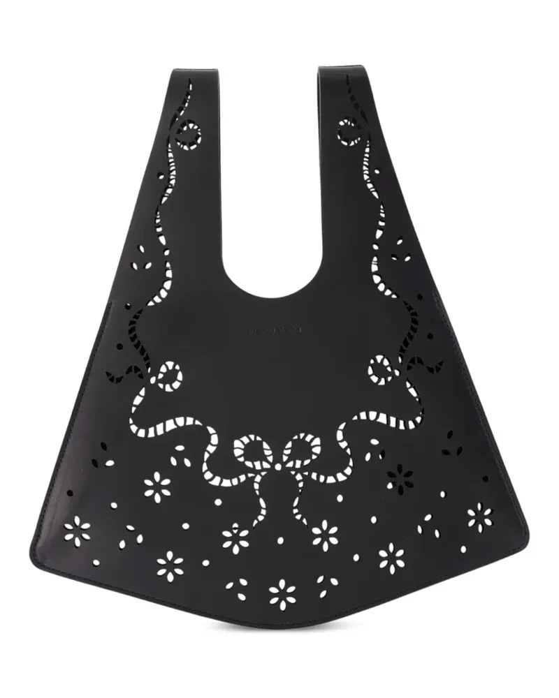 Simone Rocha Mini Lasercut Tote Bag - Schwarz Schwarz