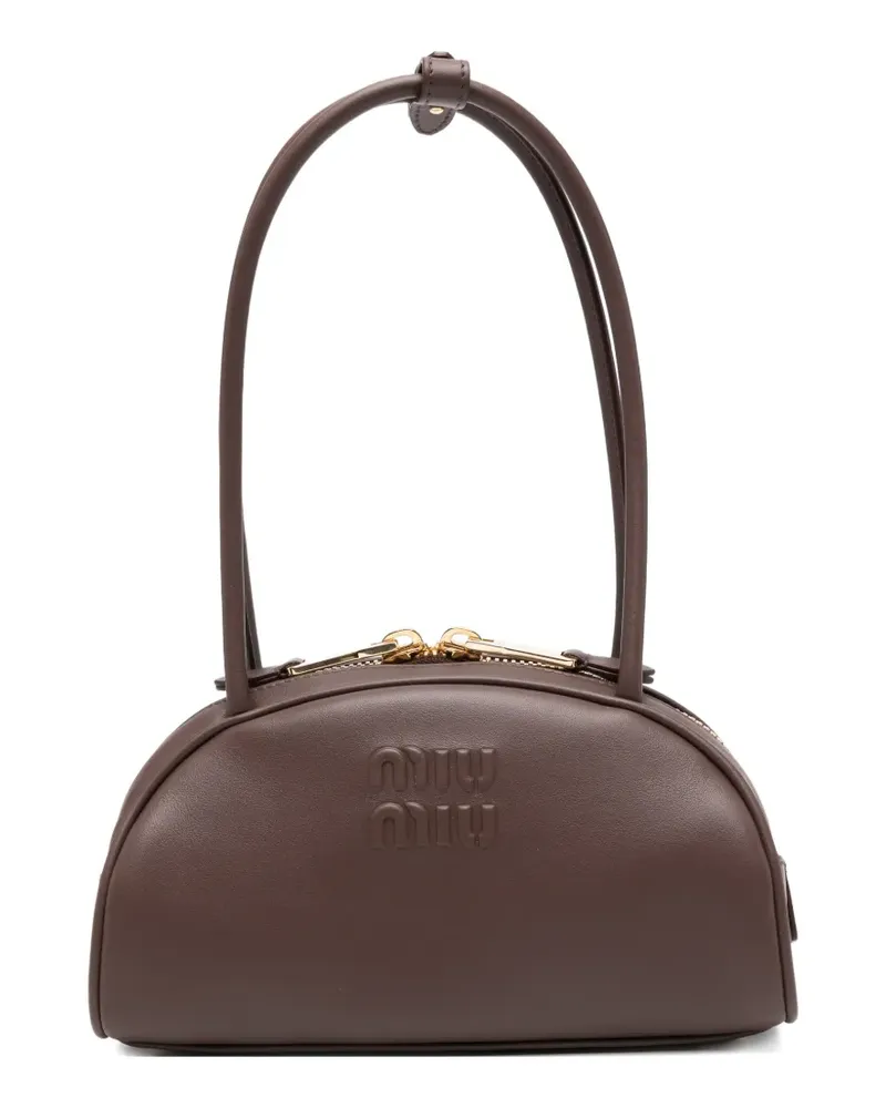 Miu Miu Bauletto embossed tote bag - Braun Braun