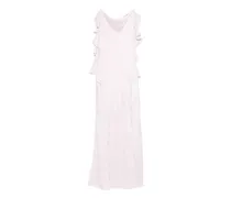 Geblümtes Maxikleid mit Volants - Rosa