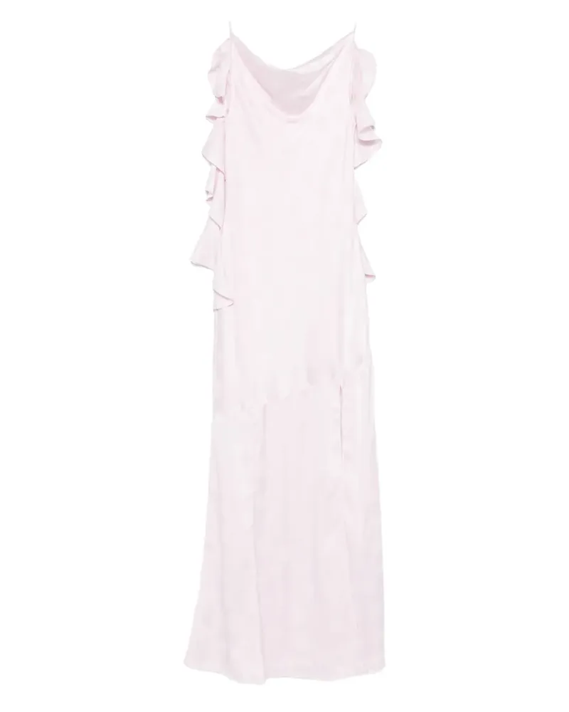 ROTATE Birger Christensen ruffled scoop neck dress - Rosa Rosa