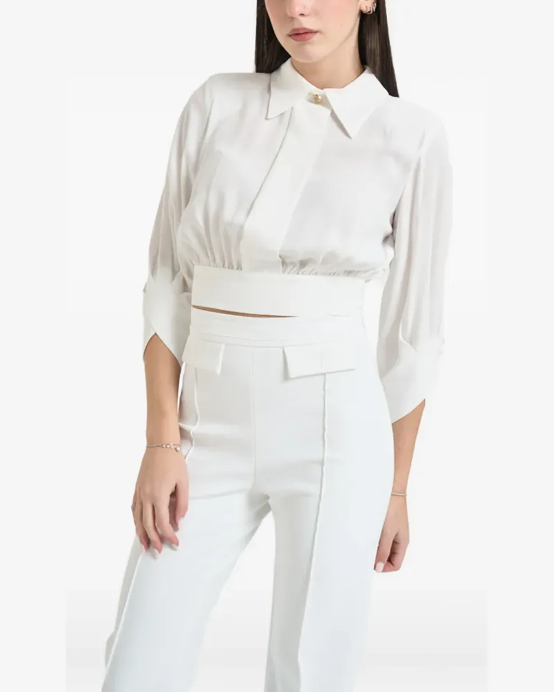 Elisabetta Franchi open-back button shirt - Nude Nude