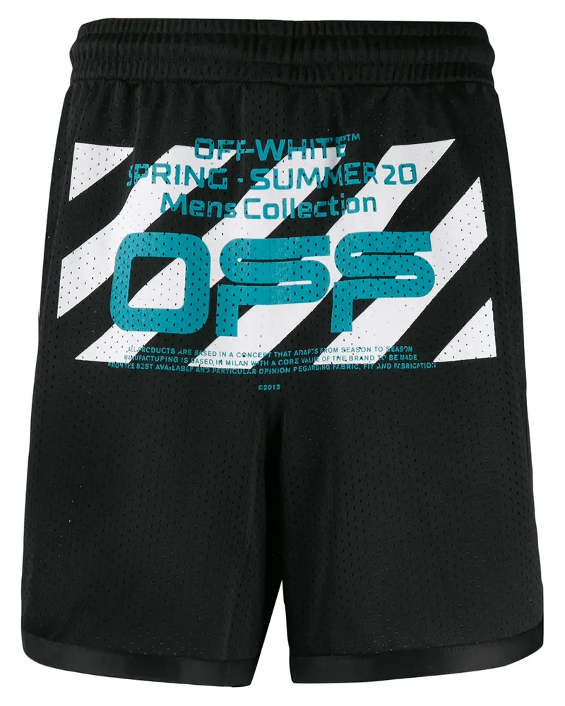 OFF-WHITE Netz-Shorts mit Logo - Schwarz Schwarz
