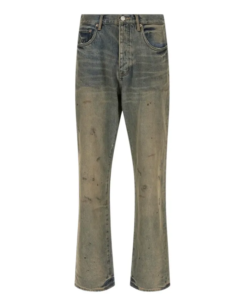 PURPLE BRAND P011 Dirty Oil Repair Jeans - Blau Blau