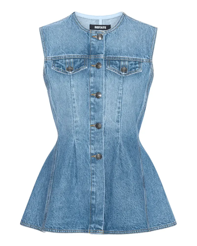 ROTATE Birger Christensen Ausgestellte Jeansweste - Blau Blau