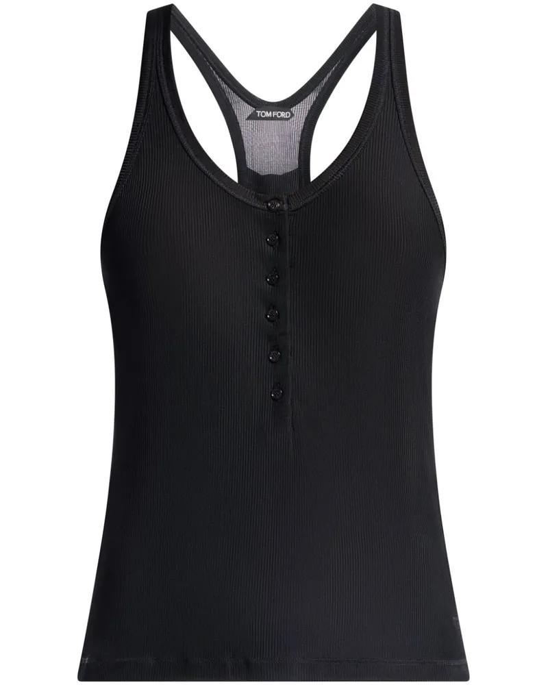 Tom Ford Geripptes Jersey-Tanktop - Schwarz Schwarz