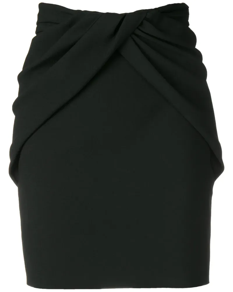 Saint Laurent Drapierter Rock - Schwarz Schwarz