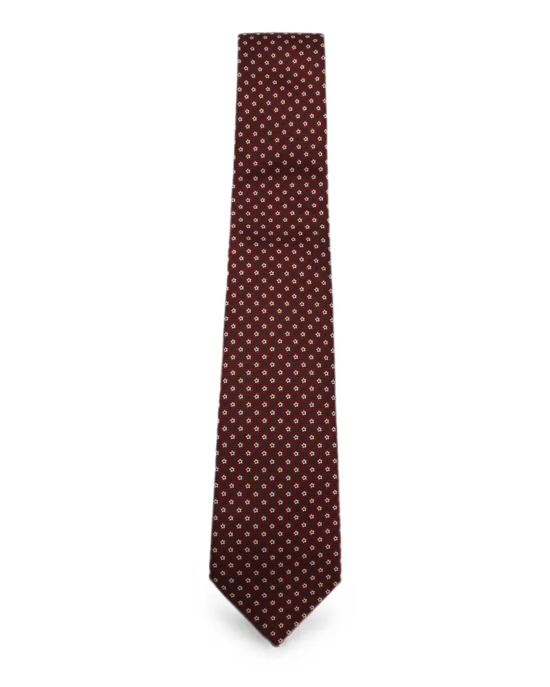 Canali Krawatte mit Blumenmuster - Rot Rot