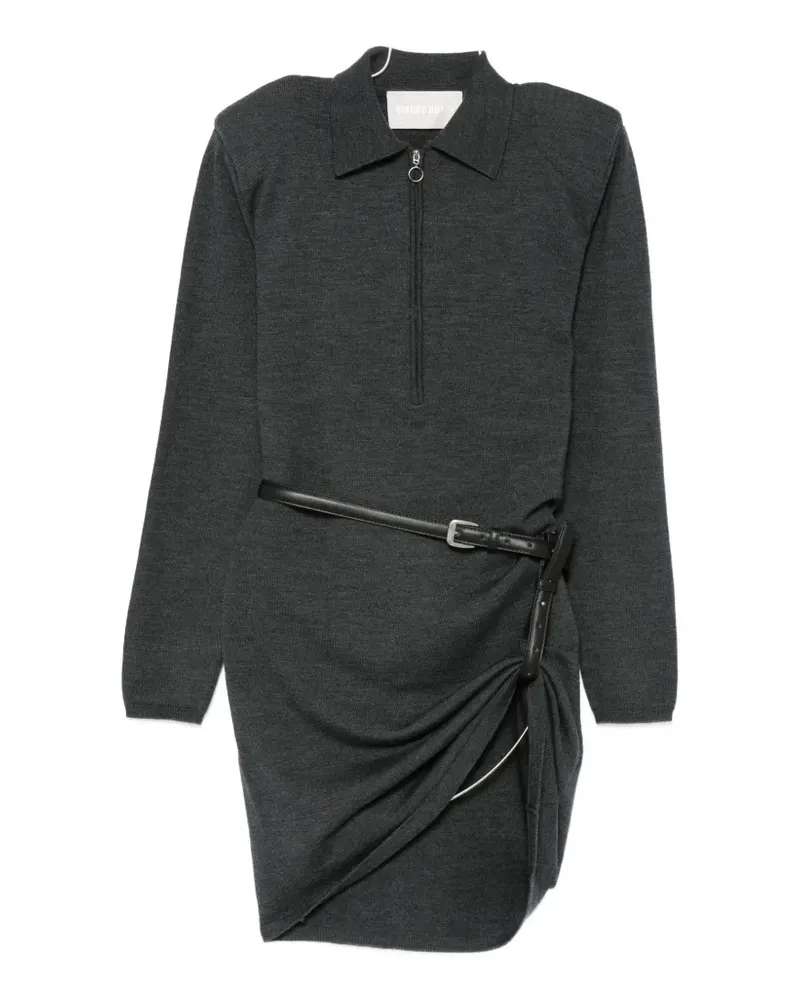 Circus Hotel belted half-zip dress - Grau Grau
