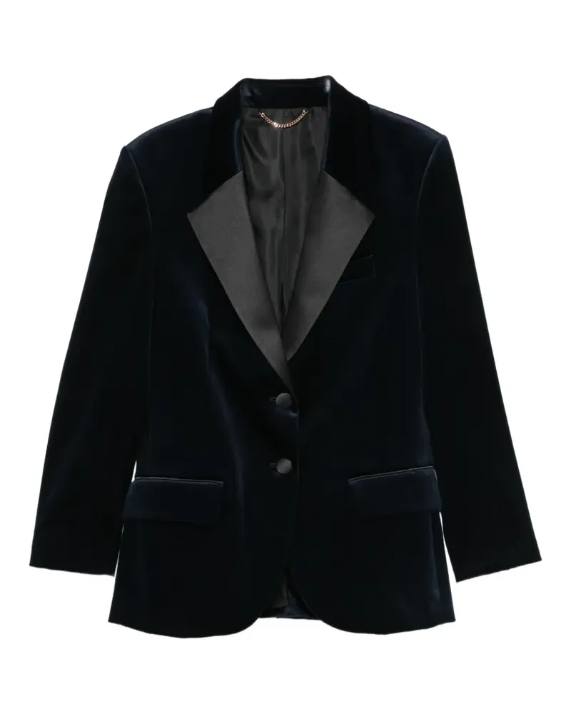 Victoria Beckham Blazer aus Samt mit steigendem Revers - Blau Blau