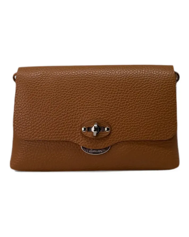 Zanellato small Lettera® Daily twist-lock clutch bag - Braun Braun