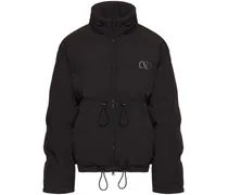 Gefütterte VLogo Signature Kapuzenjacke - Schwarz