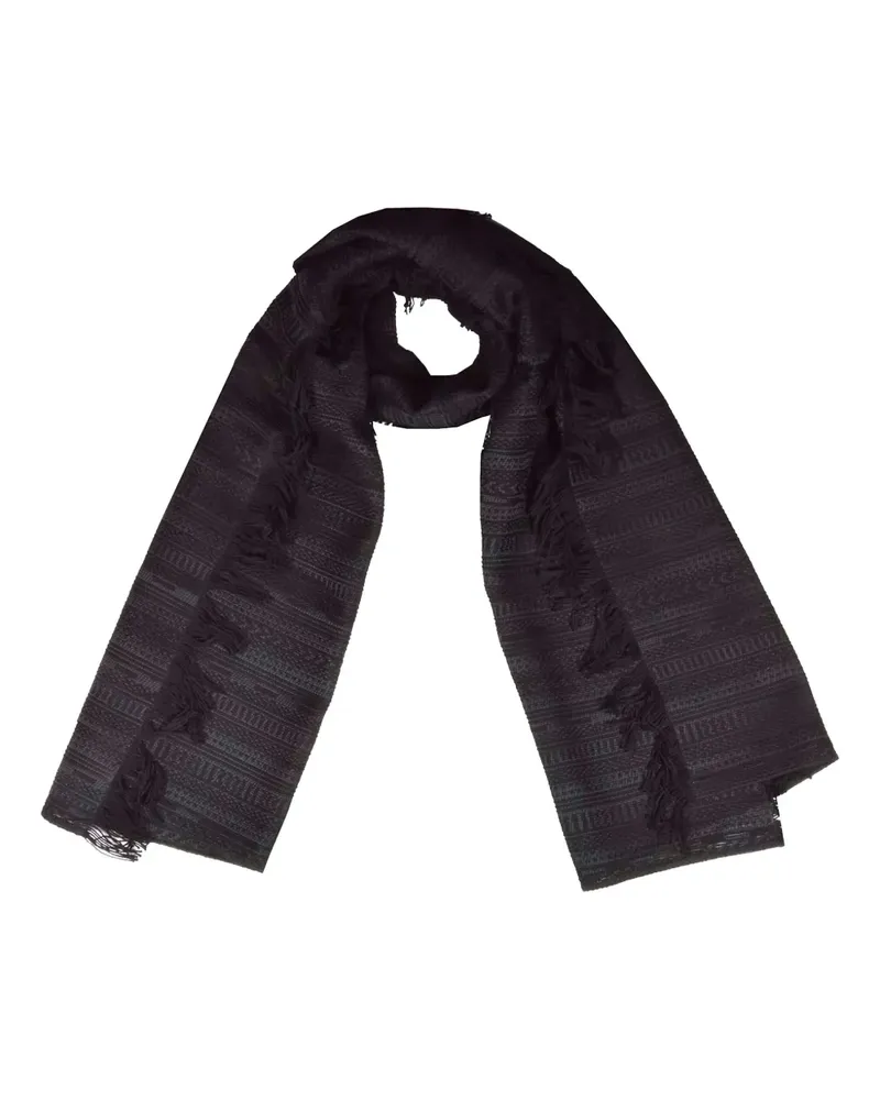 Max Mara Schal mit Fransen - Schwarz Schwarz
