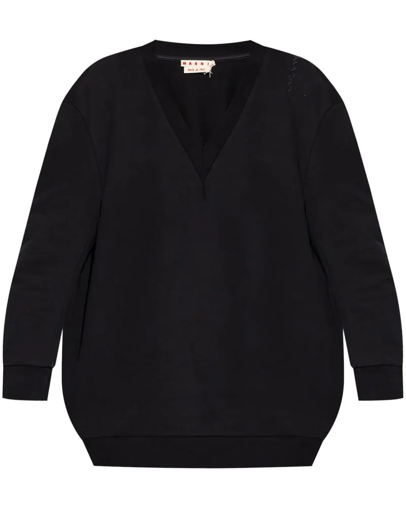 Marni Pulloverkleid mit V-Ausschnitt - Schwarz Schwarz