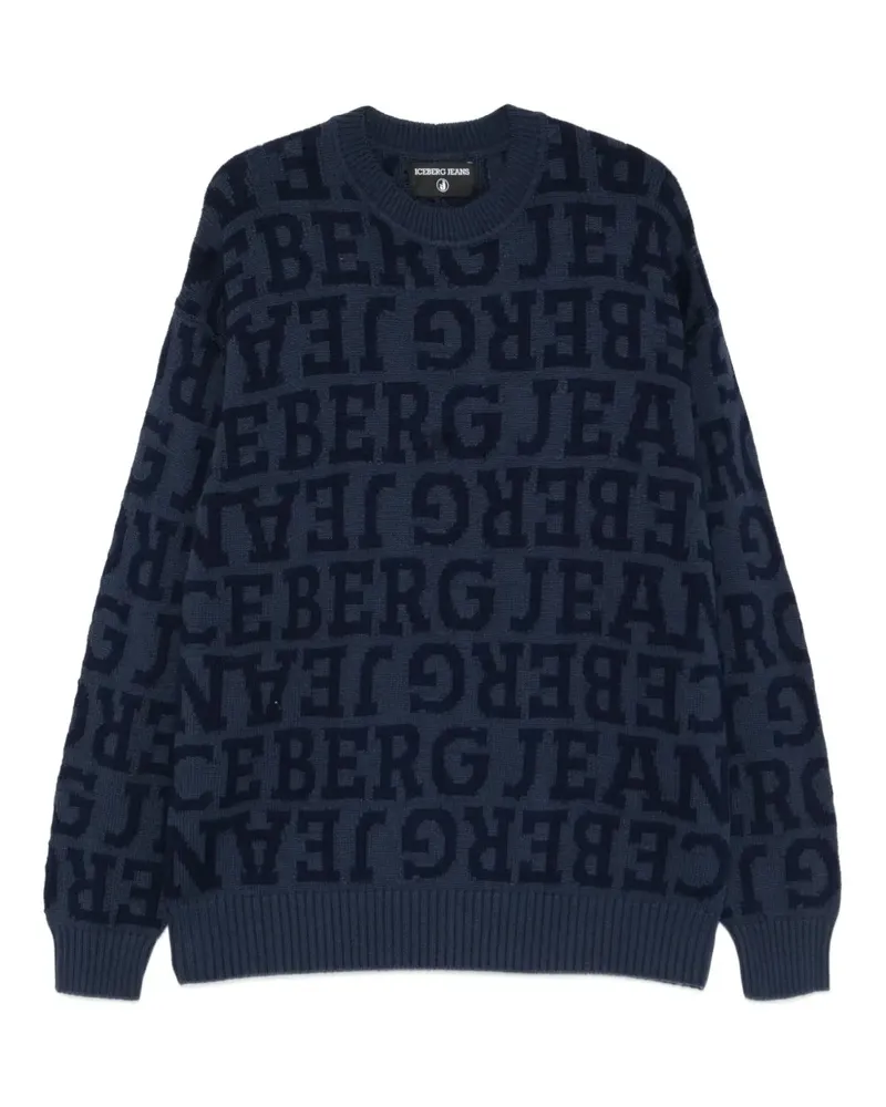 Iceberg Pullover mit Intarsien-Logo - Blau Blau