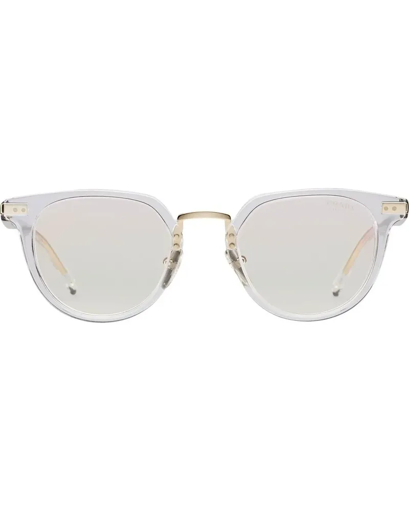 Prada Sonnenbrille mit rundem Gestell - Weiß Weiß