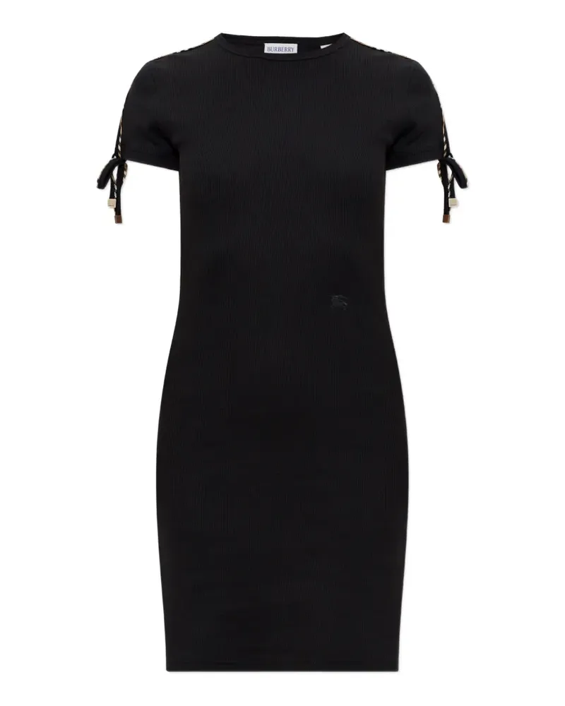 Burberry ribbed-knit tie-detail mini dress - Schwarz Schwarz