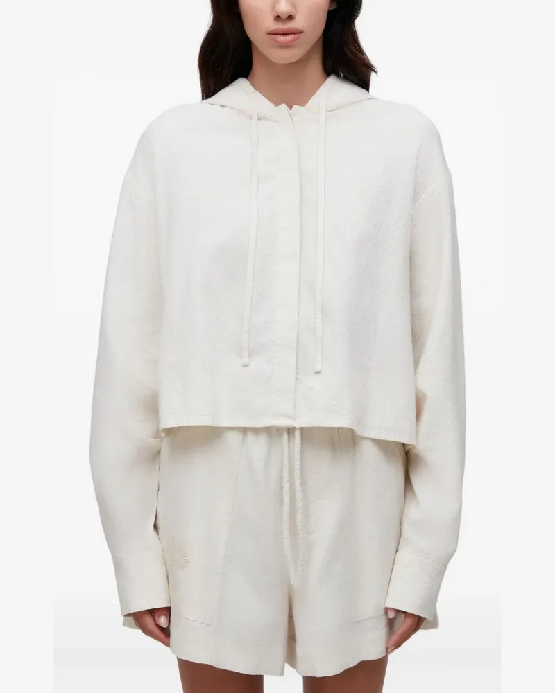 Osklen Bordado Concha Kapuzenjacke mit Muschelstich - Weiß Weiß