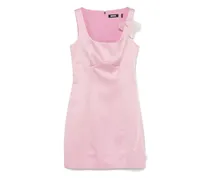 Minikleid aus Satin mit Blume - Rosa