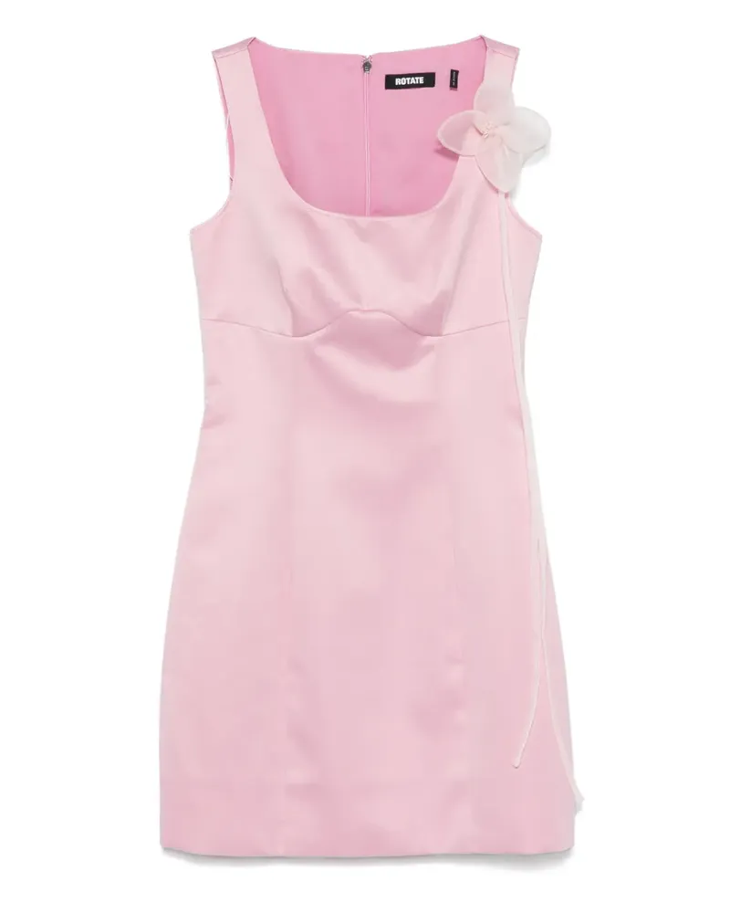 ROTATE Birger Christensen Minikleid aus Satin mit Blume - Rosa Rosa