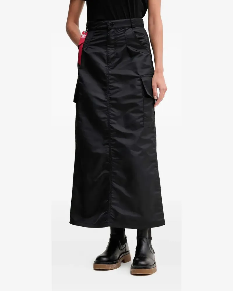 Alpha Industries Maxirock mit aufgesetzten Taschen - Schwarz Schwarz