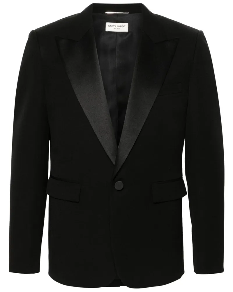 Saint Laurent Einreihiges Sakko - Schwarz Schwarz