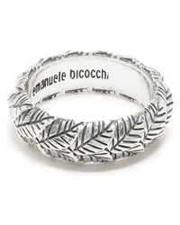 Emanuele Bicocchi Ring mit eingravierten Blättern Silber