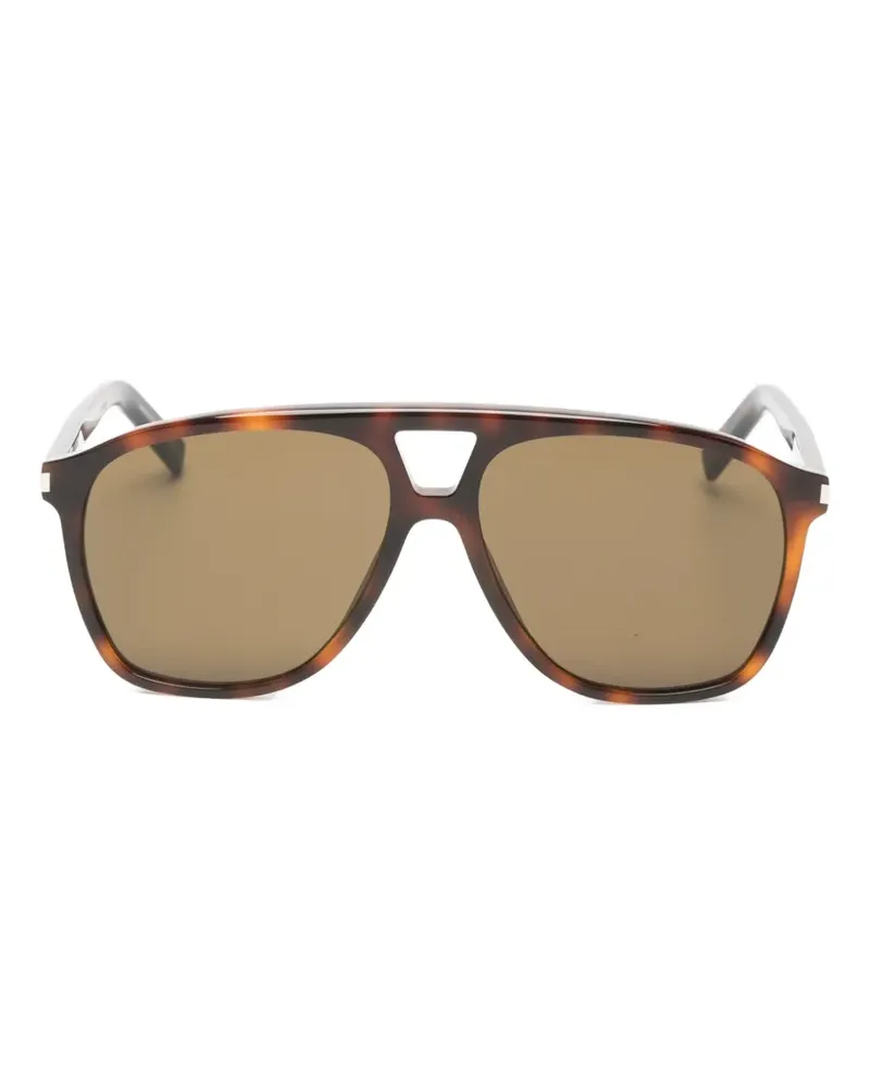 Saint Laurent tortoiseshell-effect pilot sunglasses - Braun Braun