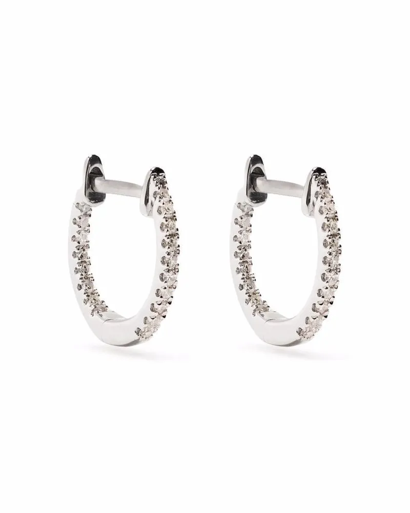 DJULA 18kt Weißgoldcreolen mit Diamanten - Silber Silber