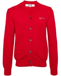 Comme des Garçons Cardigan mit doppeltem Herz Rot